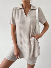 V-Neck Short Sleeve T-Shirt And Shorts Set